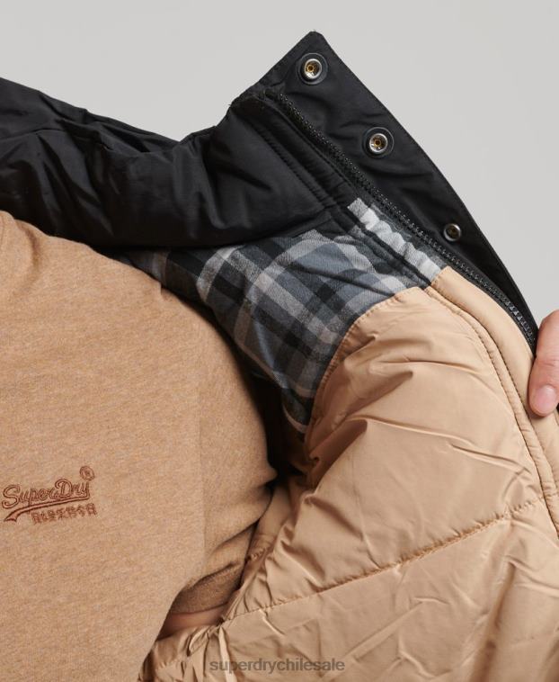hombres Superdry azul oscuro chaqueta acolchada de montaña 2R68Z4533