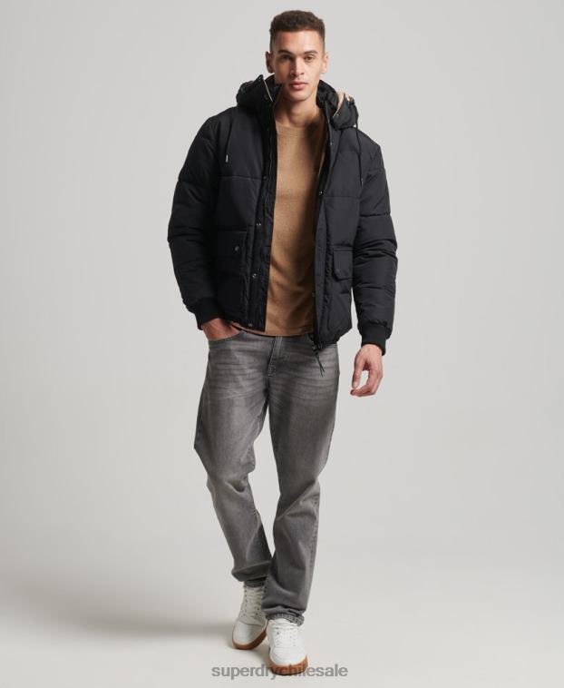 hombres Superdry azul oscuro chaqueta acolchada de montaña 2R68Z4533