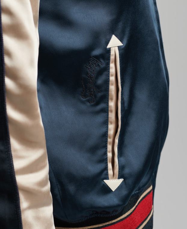 hombres Superdry azul oscuro chaqueta sukajan 2R68Z904