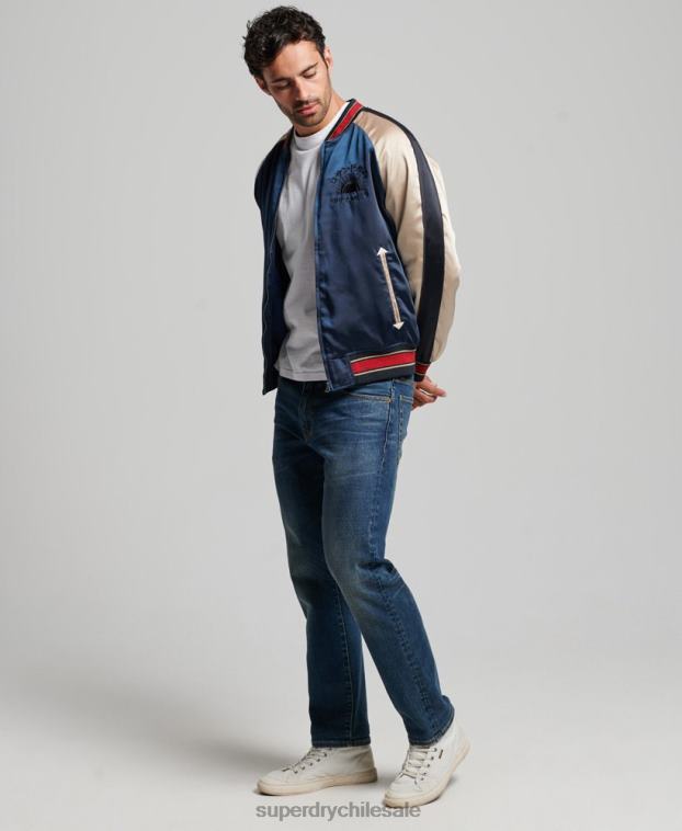 hombres Superdry azul oscuro chaqueta sukajan 2R68Z904