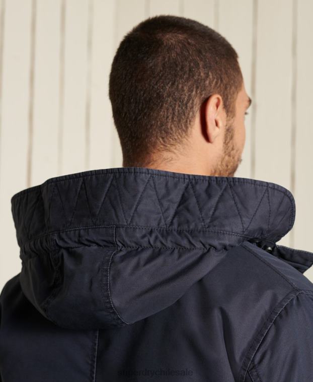 hombres Superdry azul parka militar con cola de pez 2R68Z4680