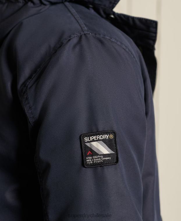 hombres Superdry azul parka militar con cola de pez 2R68Z4680
