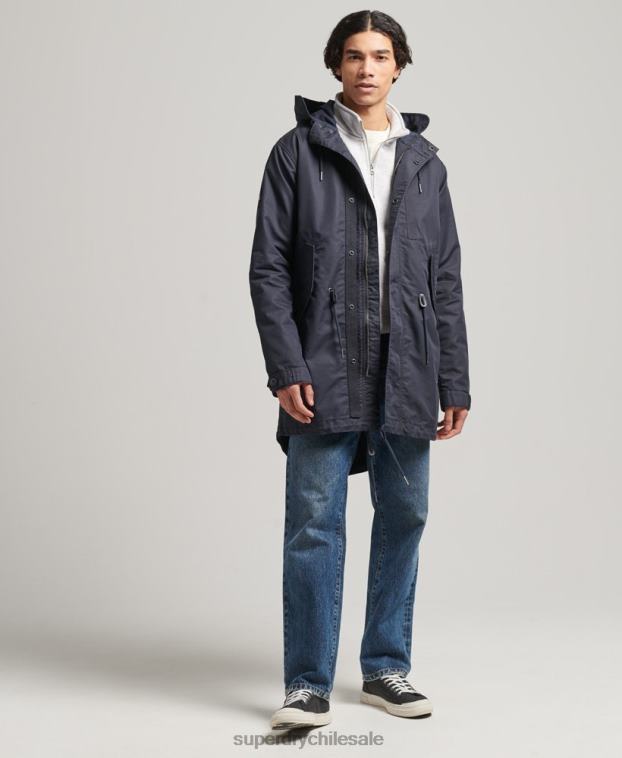 hombres Superdry azul parka militar vintage fishatil 2R68Z4715