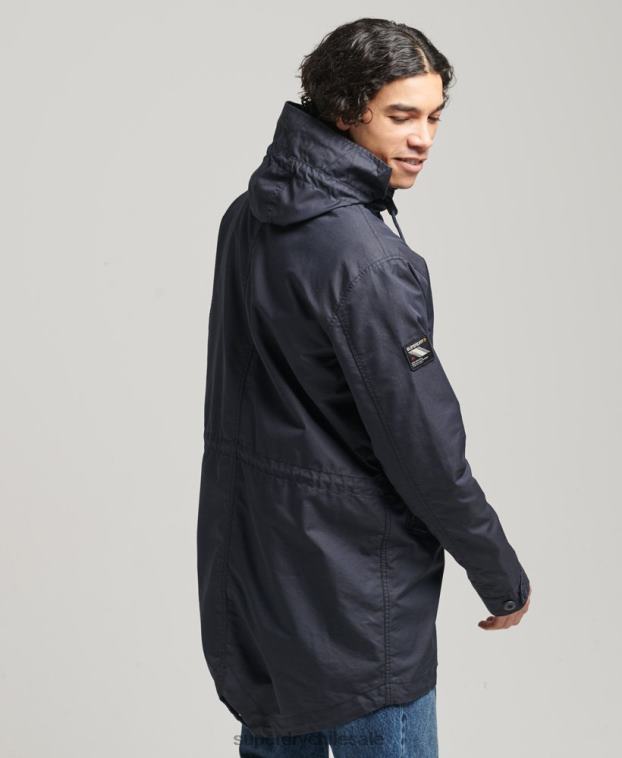 hombres Superdry azul parka militar vintage fishatil 2R68Z4715