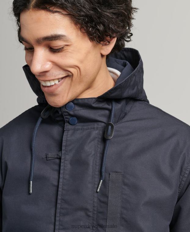 hombres Superdry azul parka militar vintage fishatil 2R68Z4715