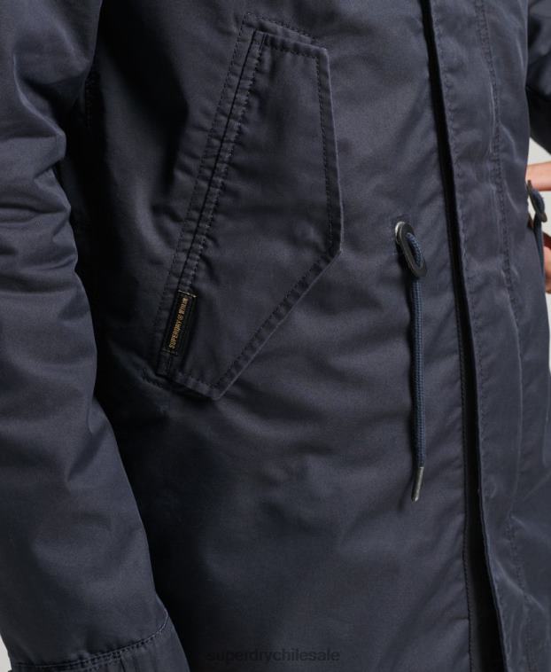 hombres Superdry azul parka militar vintage fishatil 2R68Z4715