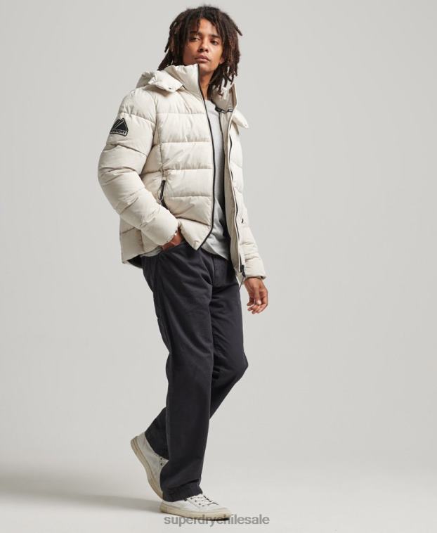 hombres Superdry beige chaqueta acolchada de montaña de microfibra 2R68Z1033