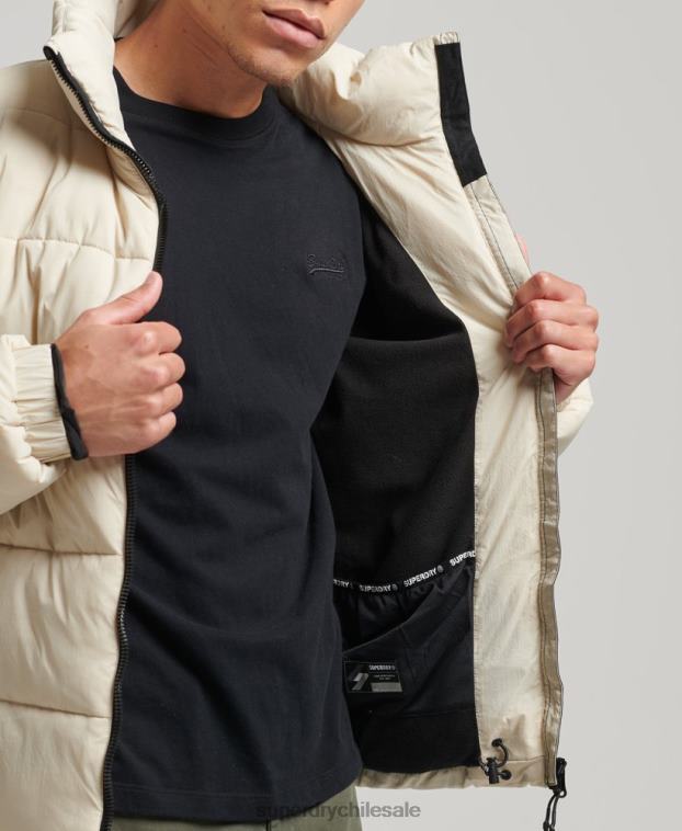 hombres Superdry beige chaqueta acolchada deportiva sin capucha 2R68Z996