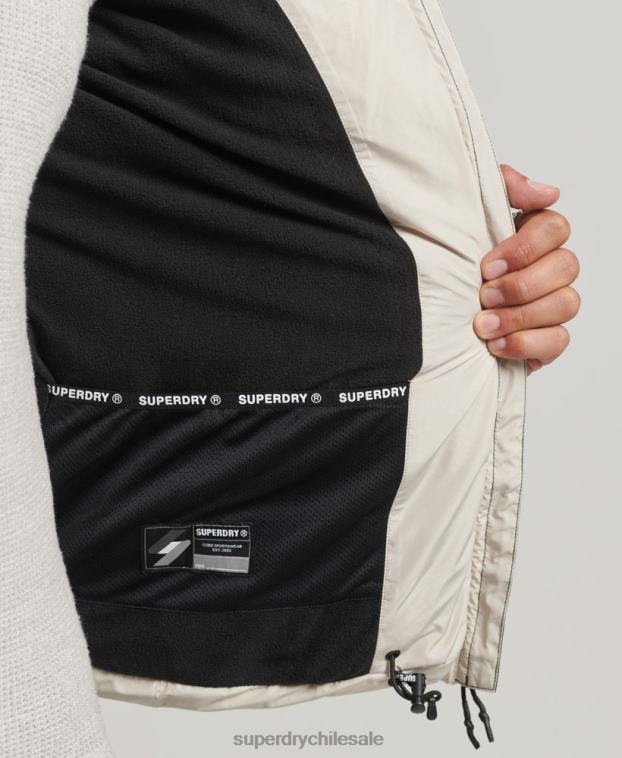 hombres Superdry beige chaqueta deportiva acolchada con capucha 2R68Z1071