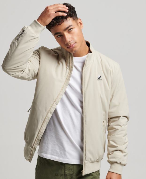 hombres Superdry beige chaqueta harrington de entrenamiento 2R68Z941