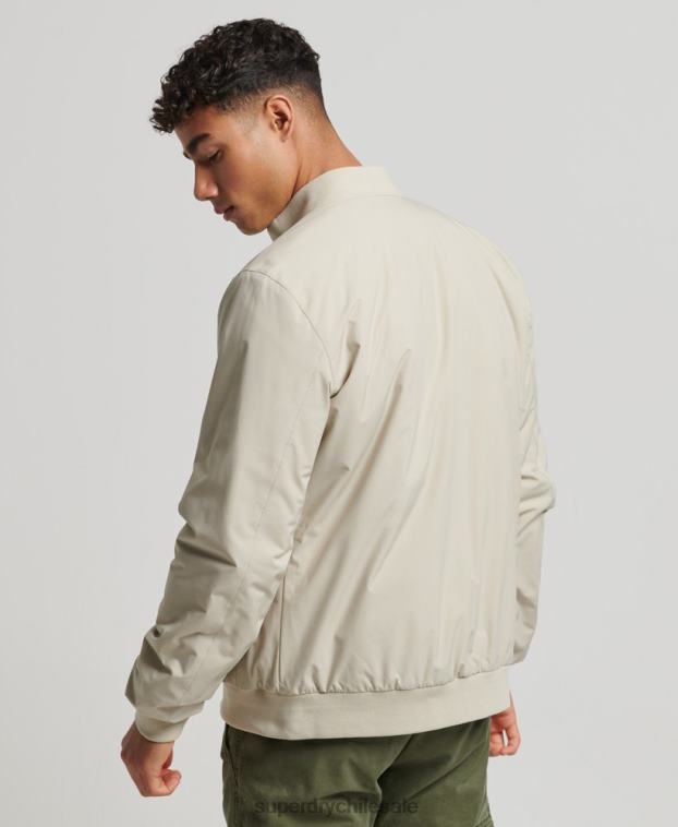 hombres Superdry beige chaqueta harrington de entrenamiento 2R68Z941