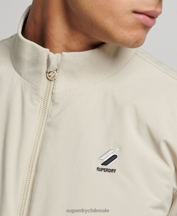 hombres Superdry beige chaqueta harrington de entrenamiento 2R68Z941