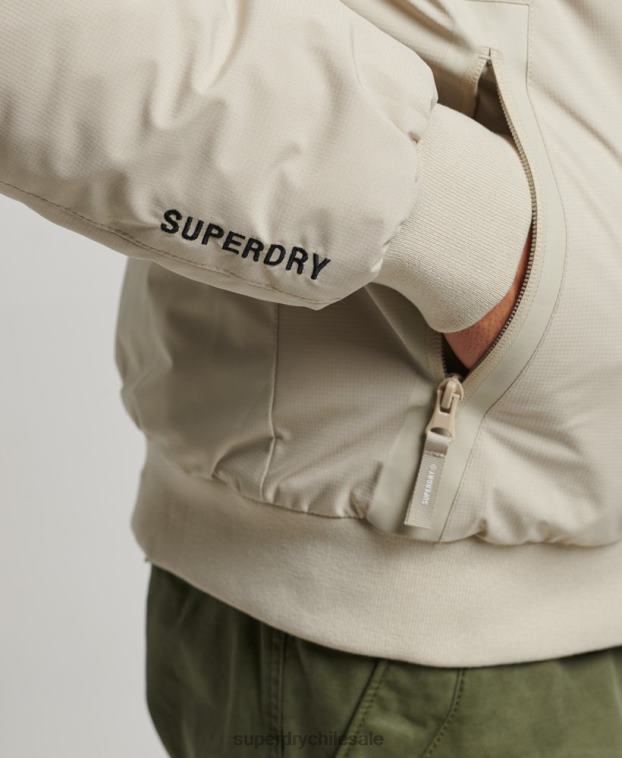 hombres Superdry beige chaqueta harrington de entrenamiento 2R68Z941