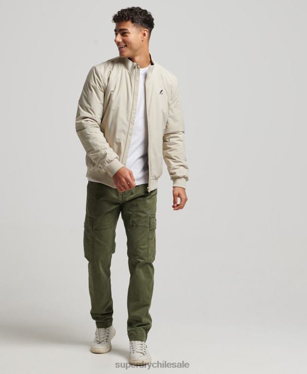 hombres Superdry beige chaqueta harrington de entrenamiento 2R68Z941