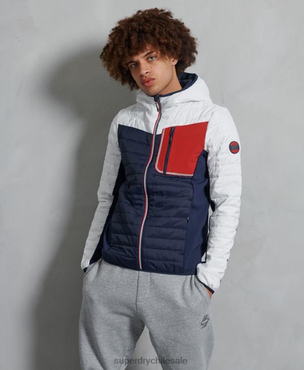 hombres Superdry blanco chamarra informal de convección 2R68Z4751