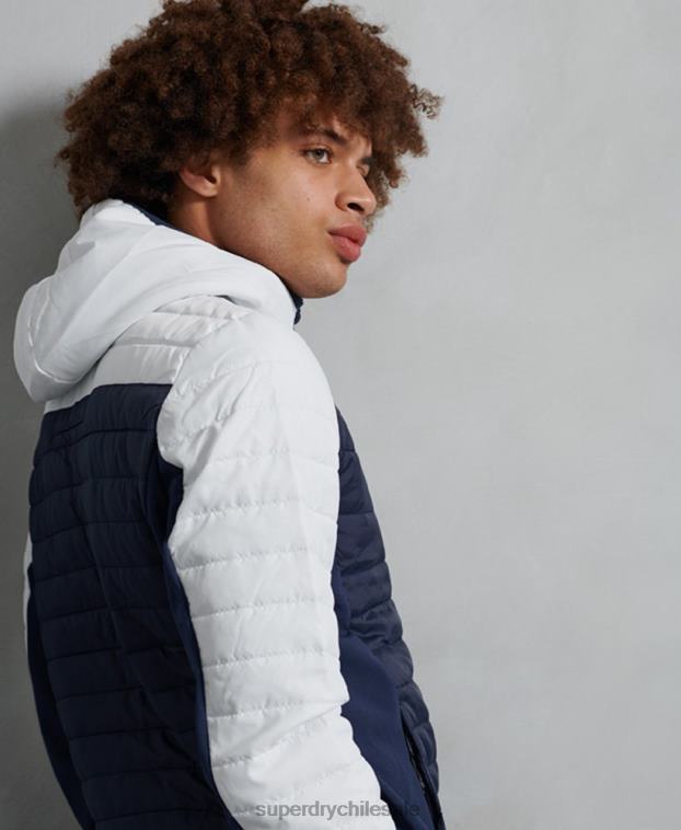 hombres Superdry blanco chamarra informal de convección 2R68Z4751