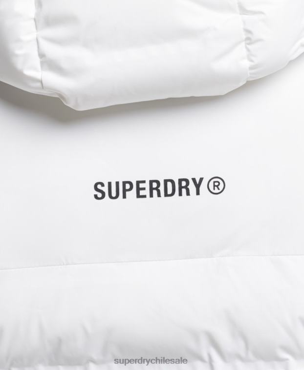 hombres Superdry blanco chaqueta acolchada termosellada 2R68Z1073