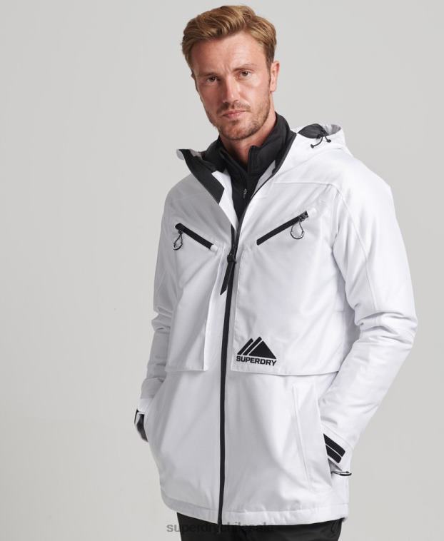 hombres Superdry blanco chaqueta de freeride 2R68Z1116