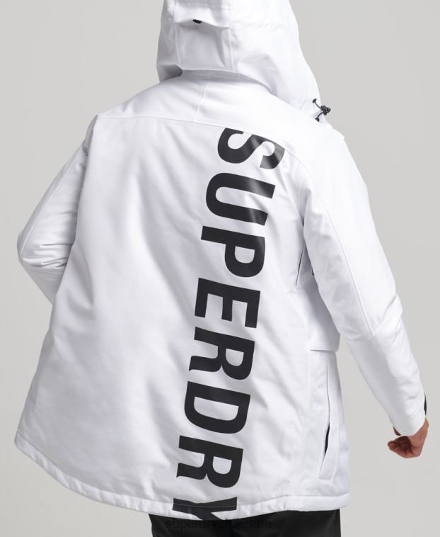 hombres Superdry blanco chaqueta de freeride 2R68Z1116