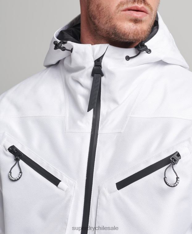 hombres Superdry blanco chaqueta de freeride 2R68Z1116