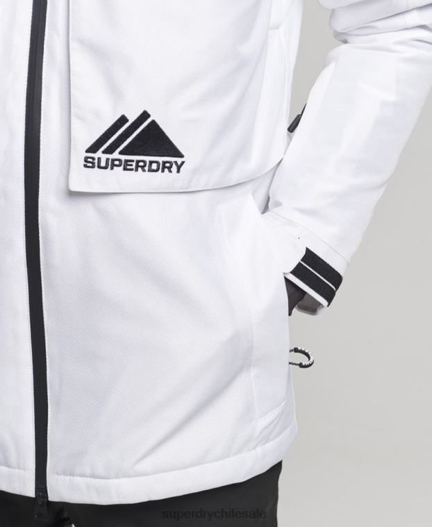 hombres Superdry blanco chaqueta de freeride 2R68Z1116