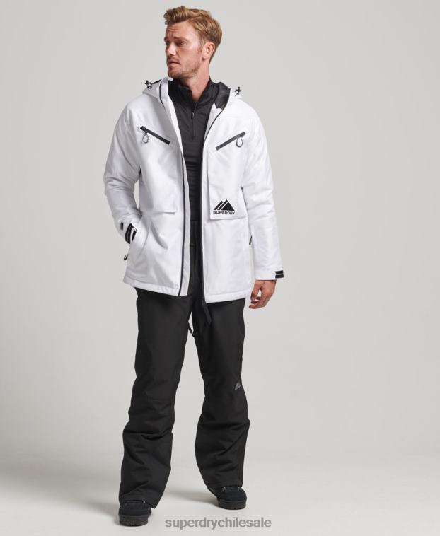 hombres Superdry blanco chaqueta de freeride 2R68Z1116
