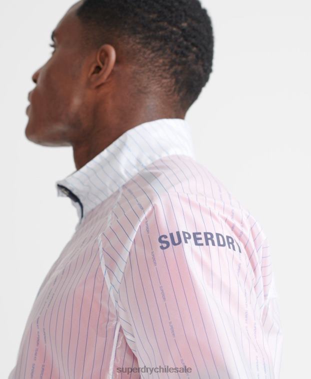 hombres Superdry blanco correr chaqueta de membrana 2R68Z4661