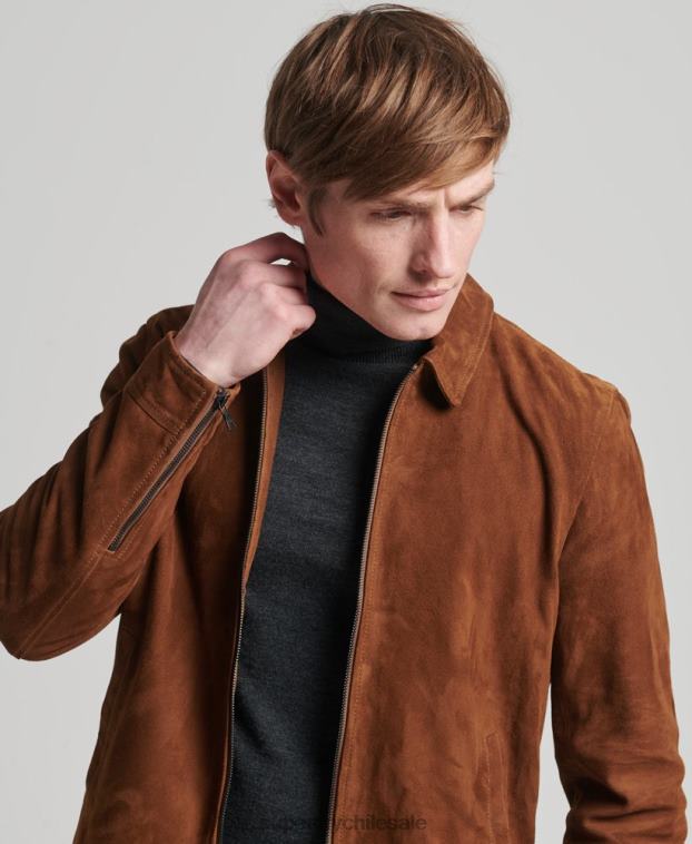 hombres Superdry broncearse chamarra de gamuza de entrenador de estudios 2R68Z1147
