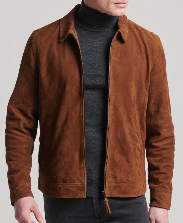 hombres Superdry broncearse chamarra de gamuza de entrenador de estudios 2R68Z1147