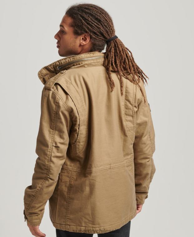 hombres Superdry broncearse chaqueta militar con forro de borreguito de campo m65 2R68Z4470