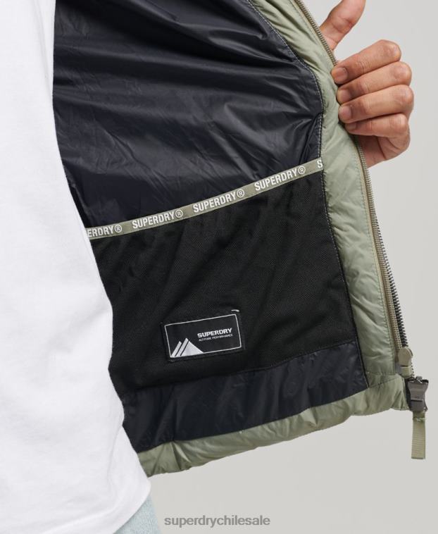 hombres Superdry caqui chamarra acolchada clásica con capucha 2R68Z1070