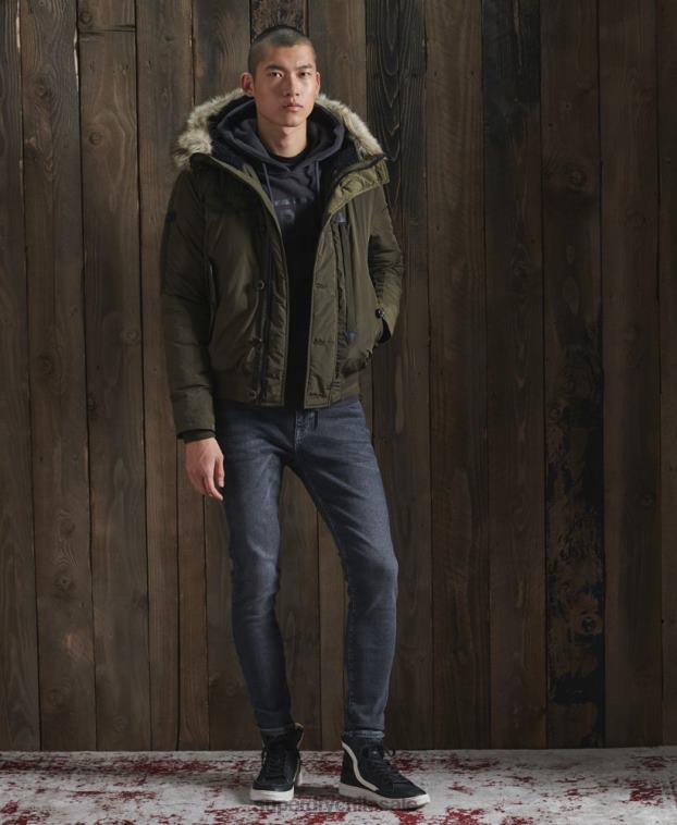 hombres Superdry caqui chamarra bomber de rescate chinook 2R68Z4541