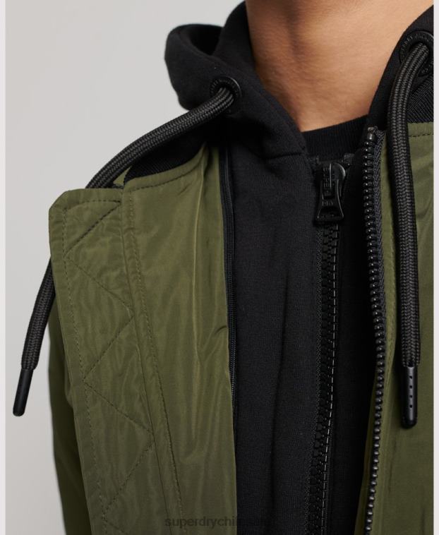 hombres Superdry caqui chamarra bomber de vuelo militar 2R68Z1144