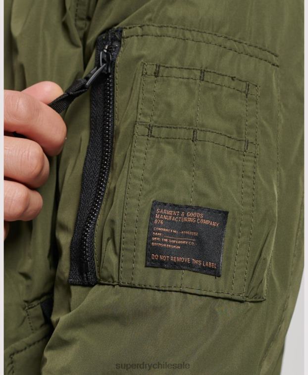 hombres Superdry caqui chamarra bomber de vuelo militar 2R68Z1144