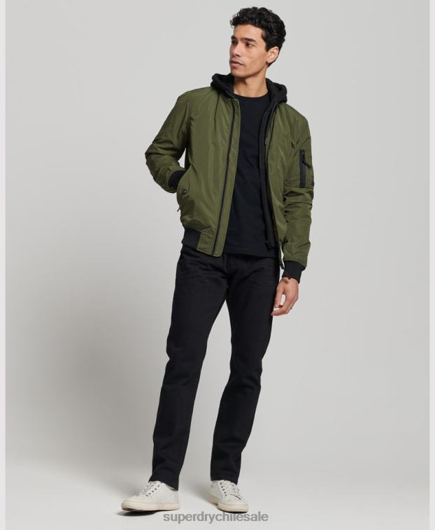 hombres Superdry caqui chamarra bomber de vuelo militar 2R68Z1144