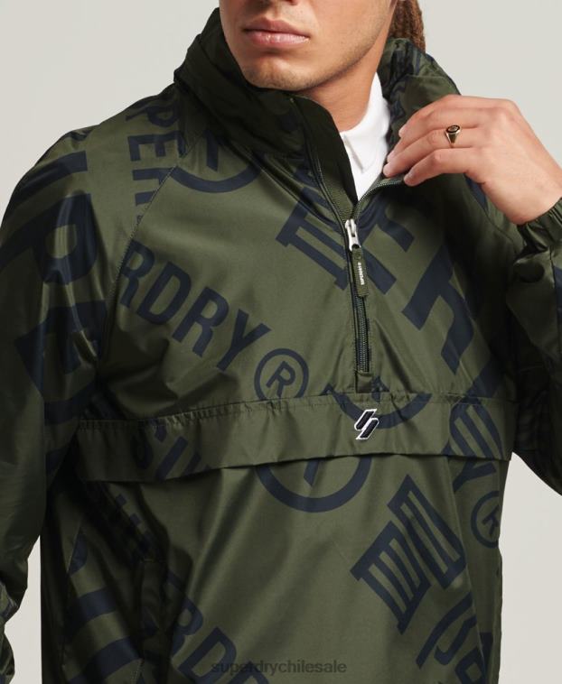 hombres Superdry caqui chamarra casual con gráfico esencial 2R68Z4552