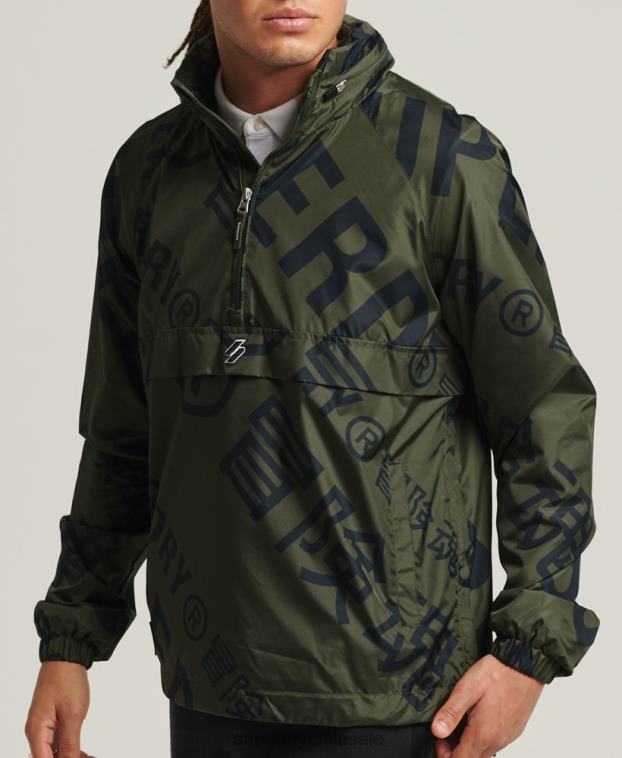 hombres Superdry caqui chamarra casual con gráfico esencial 2R68Z4552
