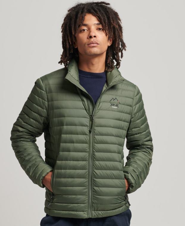 hombres Superdry caqui chamarra de plumón con núcleo técnico 2R68Z4504