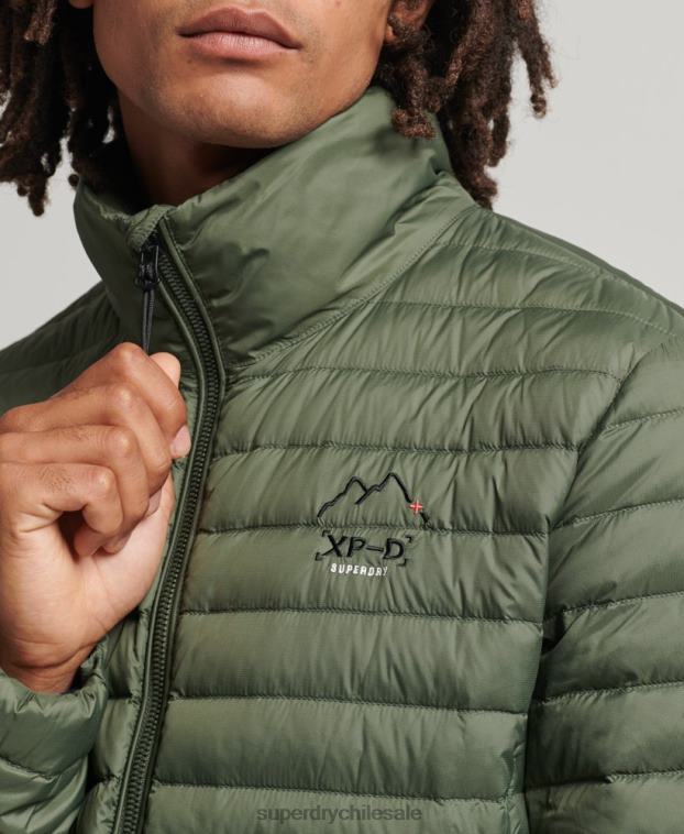 hombres Superdry caqui chamarra de plumón con núcleo técnico 2R68Z4504