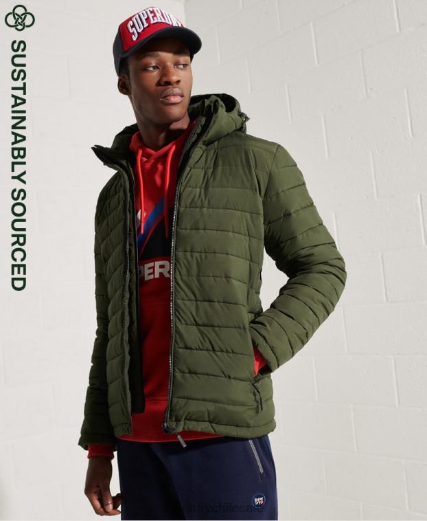 hombres Superdry caqui chamarra fuji con capucha 2R68Z4657