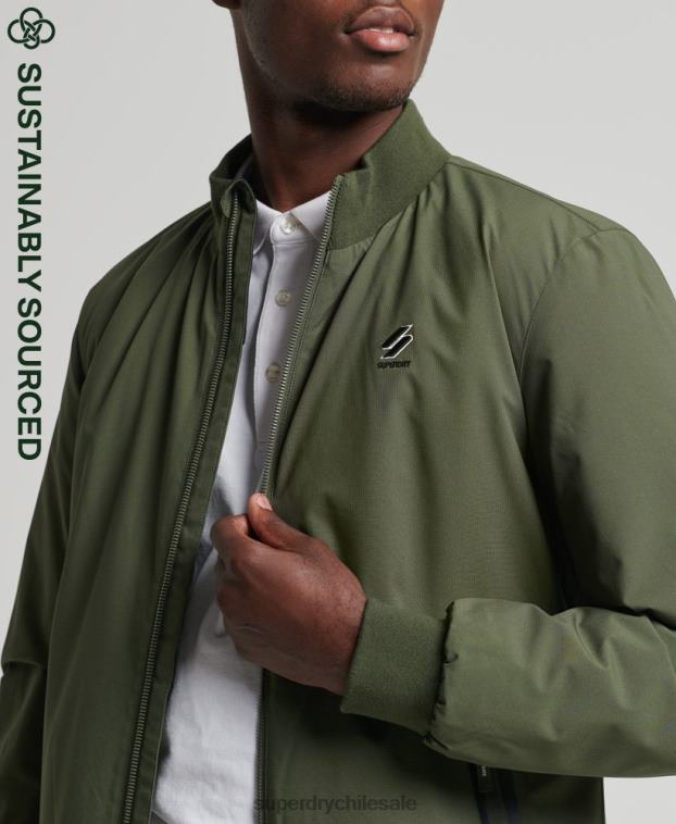 hombres Superdry caqui chamarra harrington de entrenamiento de código 2R68Z1096