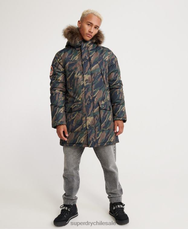 hombres Superdry caqui chamarra parka Everest 2R68Z4602