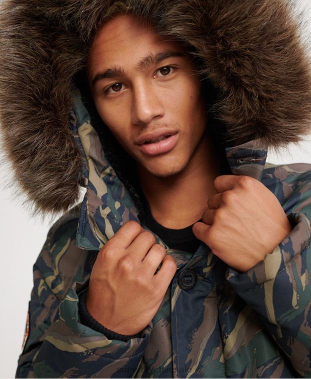 hombres Superdry caqui chamarra parka Everest 2R68Z4602