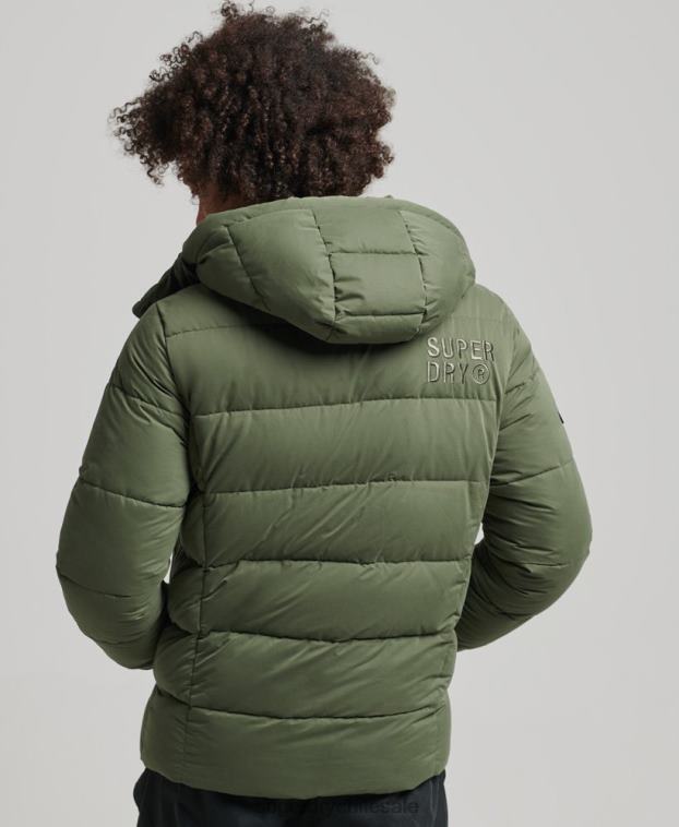 hombres Superdry caqui chaqueta acolchada de montaña de microfibra 2R68Z1114