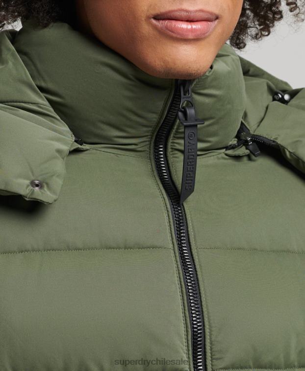 hombres Superdry caqui chaqueta acolchada de montaña de microfibra 2R68Z1114