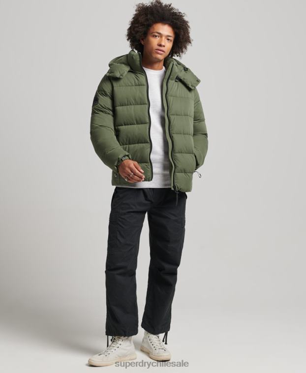 hombres Superdry caqui chaqueta acolchada de montaña de microfibra 2R68Z1114