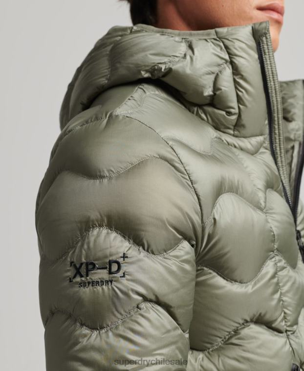 hombres Superdry caqui chaqueta acolchada xpd 2R68Z4468