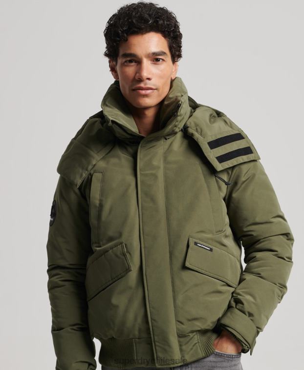 hombres Superdry caqui chaqueta bomber acolchada expedición everest 2R68Z4524