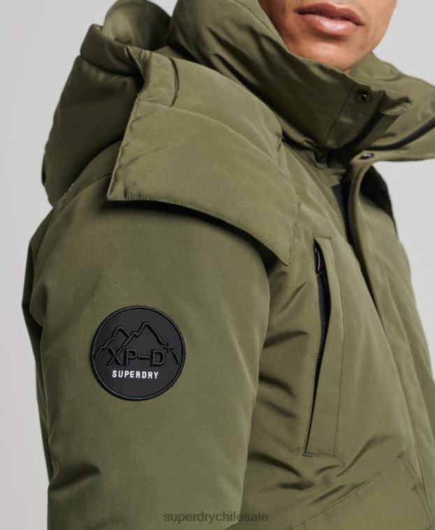 hombres Superdry caqui chaqueta bomber acolchada expedición everest 2R68Z4524