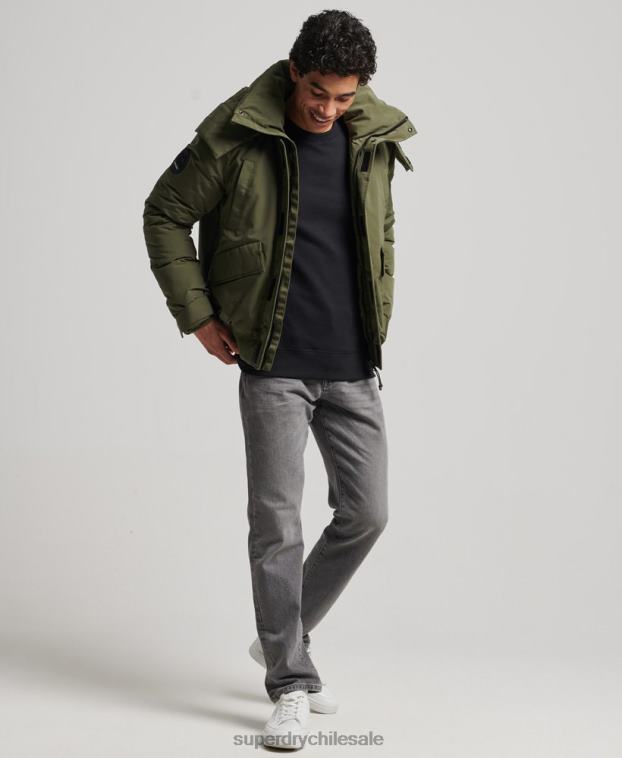 hombres Superdry caqui chaqueta bomber acolchada expedición everest 2R68Z4524